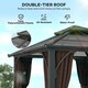 image 3 of Outsunny 3x3(m) Hardtop Gazebo with Polycarbonate Roof & Sides, Brown