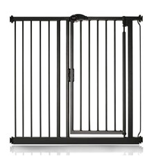 Safetots Pressure Fit Self Closing Stair Gate, 111cm - 118cm, Matt Black, Auto Closing Baby Gate, Safety Barrier for Toddler, Easy Installation