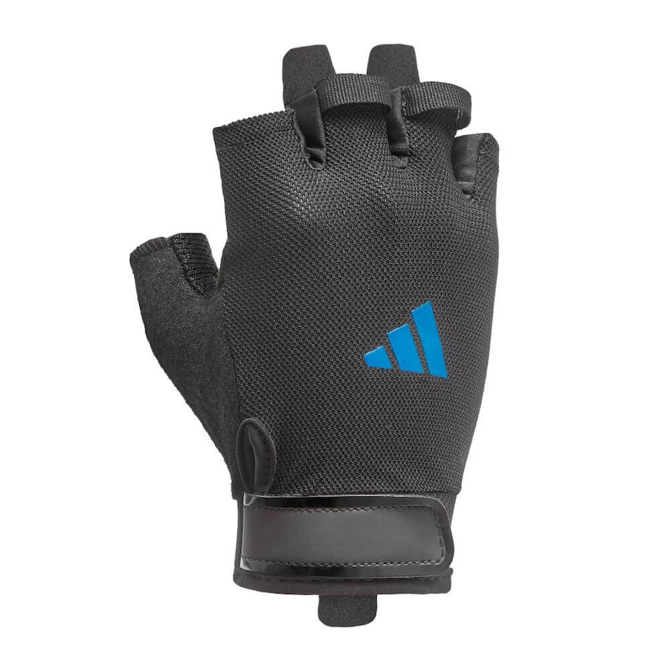 image 1 of Adidas Essential Training Gloves, Aeroready ventilated palm, padded suedette palm and secure hook-and-loop wrist. | Blue | Blue | M