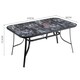 image 5 of Living and Home 1.5m Outdoor Tempered Glass Marble Rectangular Coffee Table | Black