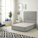 image 3 of Sunburst Divan Bed with 2 Drawers & 54'' Floor Standing Headboard Tweed Fabric | Grey | Grey