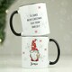 image 5 of Personalised Gonk Family Black Handled Christmas Mug - Male White