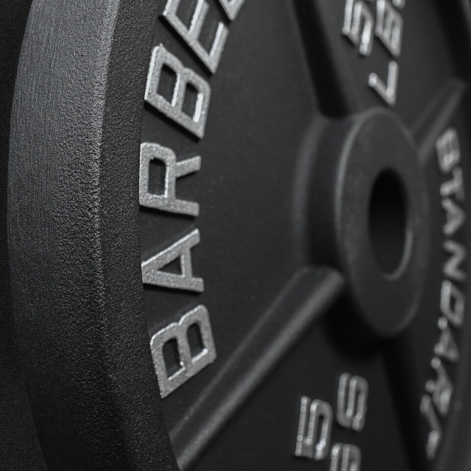 image 1 of GYM SETS UK  Cast Iron Weight Plates- (150kg Set / With 5ft Barbell + Clips)