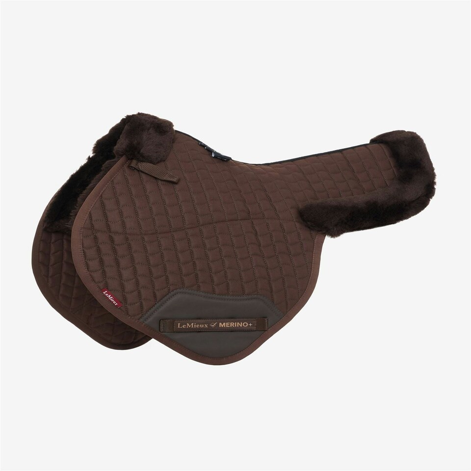 image 1 of LeMieux Merino+ Half Lined Close Contact Numnah Brown | Medium