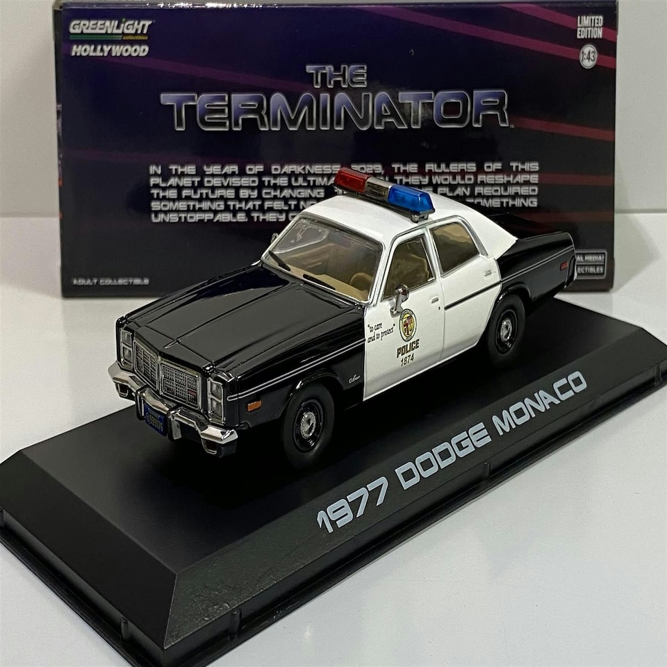 image 1 of The Terminator 1977 Dodge Monaco Met Police 1:43 Greenlight 86534