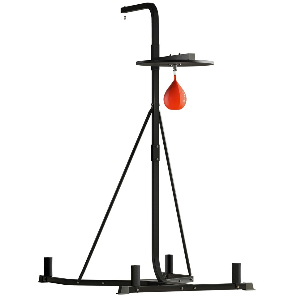 image 1 of HOMCOM Free-Standing Speed Bag Platform, Adjustable Boxing Punch Bag Black