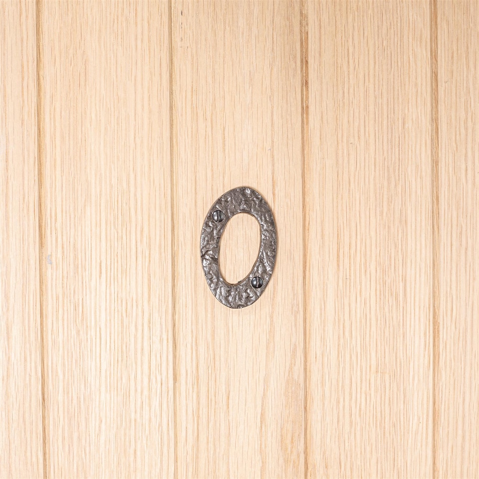 image 1 of Hammer & Tongs Rustic Iron Numeral - Number 0 - H80mm - Raw