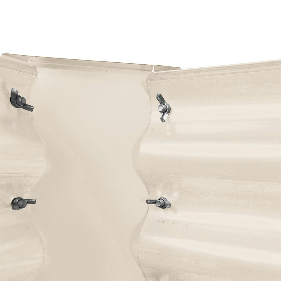 image 1 of Harbour Housewares Rectangle Galvanised Steel Raised Garden Beds - 180cm x 90cm - Ivory - Pack of 2 | Cream | Ivory