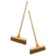 image 2 of 2 x 10" Indoor Outdoor Traditional Wooden Coco Yard Sweeping Brush With Handle & Support Bracket