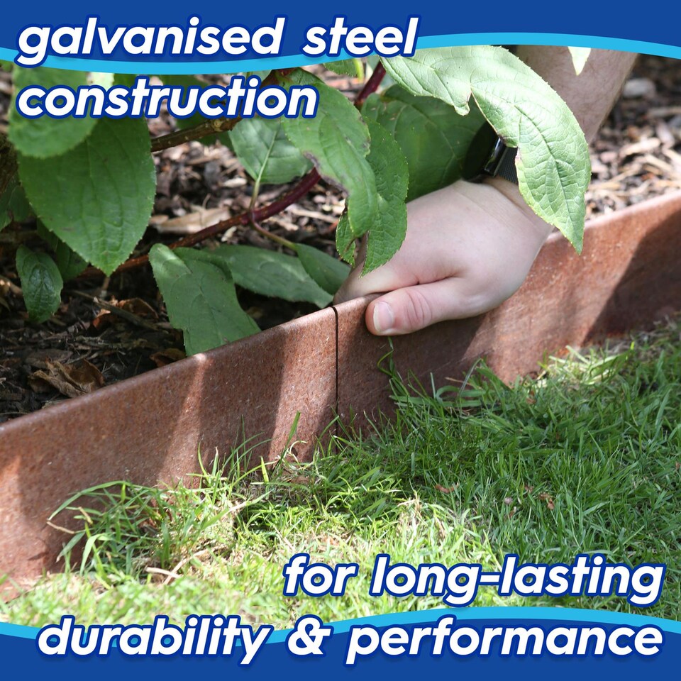 image 1 of Harbour Housewares 5pc Steel Lawn Edging Set - 5m x 8cm - Anthracite