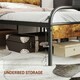 image 7 of HOMCOM Single Bed Frame with Headboard, No Box Spring Needed, Rustic Brown
