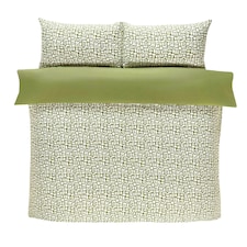 Pebbles Polyester Duvet Cover Set with Pillowcase Green | Single