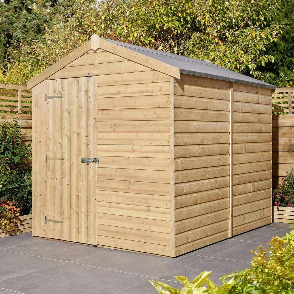 image 1 of Rowlinson Shiplap Apex Shed Single Door 8x6