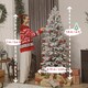 image 5 of HOMCOM 6ft Flocked Christmas Tree, Hinged Pencil Christmas Tree with Realistic Branches, Easy Assembly, Slim Shape, Artificial Xmas Home Decoration, Green White | Green