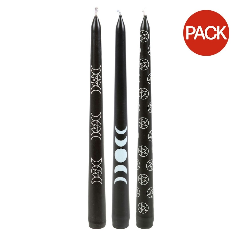image 1 of Something Different Magic Mystical Taper Candle (Pack of 3) - Black - One Size