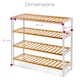 image 9 of Neo White/Natural 4-Tier Bamboo Shoe Rack Wooden Shoe Storage Organiser Shelf for Hallway, Entrance Living Room | White | White/Natural
