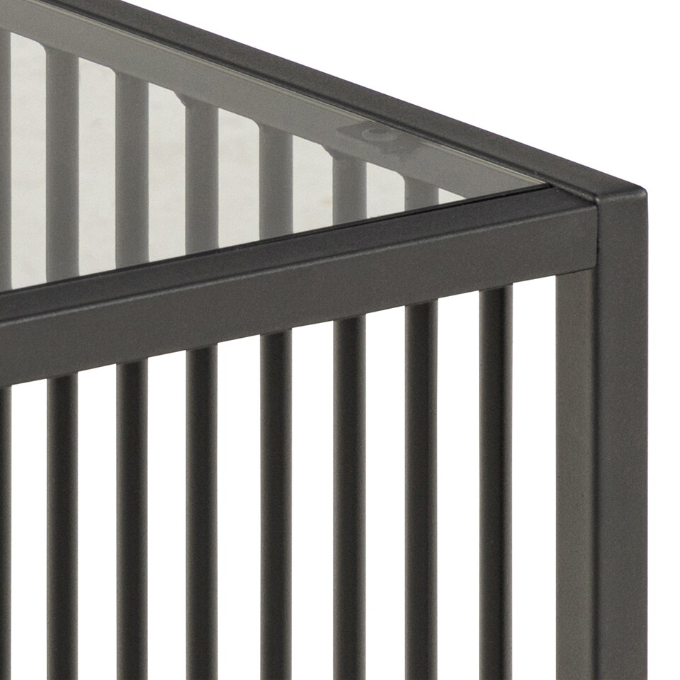 image 1 of Strington Side Table in Black with Glass Top