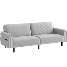 Yaheetech Fabric 3-Seater Sofa Bed for Limited Space Grey | Light Grey