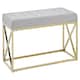 image 2 of Interiors by Premier Mink Velvet Gold Finish Bench, Tufted Velvet Seating For Bedroom Or Living Room, Stainless Steel Frame Bench Gold
