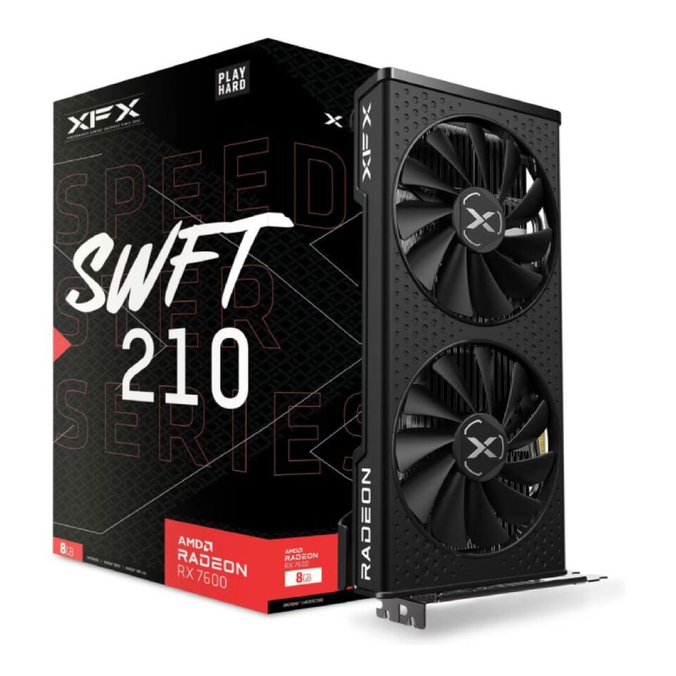 image 1 of XFX Speedster SWFT 210 CORE Radeon RX 7600 8GB GDDR6 2655 MHz Graphics Card