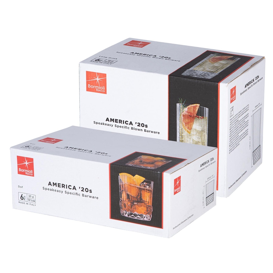 image 1 of Bormioli Rocco 12 Piece America '20s Large Glassware Set - Clear | Clear | Clear