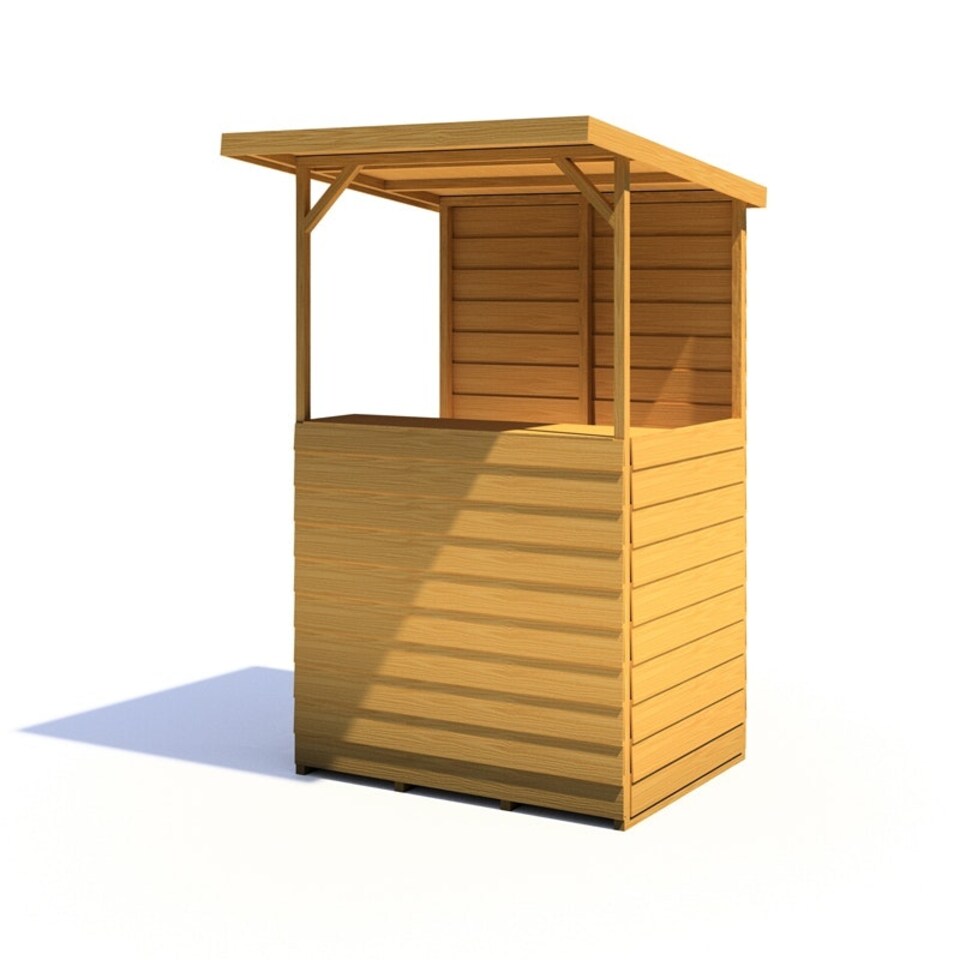 image 1 of Tiki 4 x 3 Feet Garden Bar - Wood - L126.4 x W125.6 x H205.4 cm Brown
