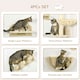 image 3 of PawHut Wall Mounted Cat Tree 4PC Kitten Activity Centre with Sisal, Beige