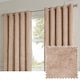 image 1 of Paoletti Lustre Velvet Fully Lined Eyelet Curtain Pair, Oyster, (W) 168 x (D) 137cm | Cream | Oyster | 1