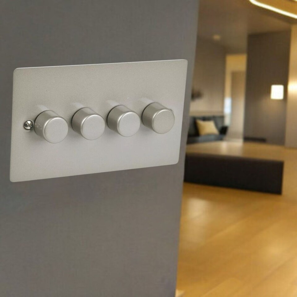 image 1 of Volex Crabtree 4-Gang Dimmer Light Switch - Flush Style