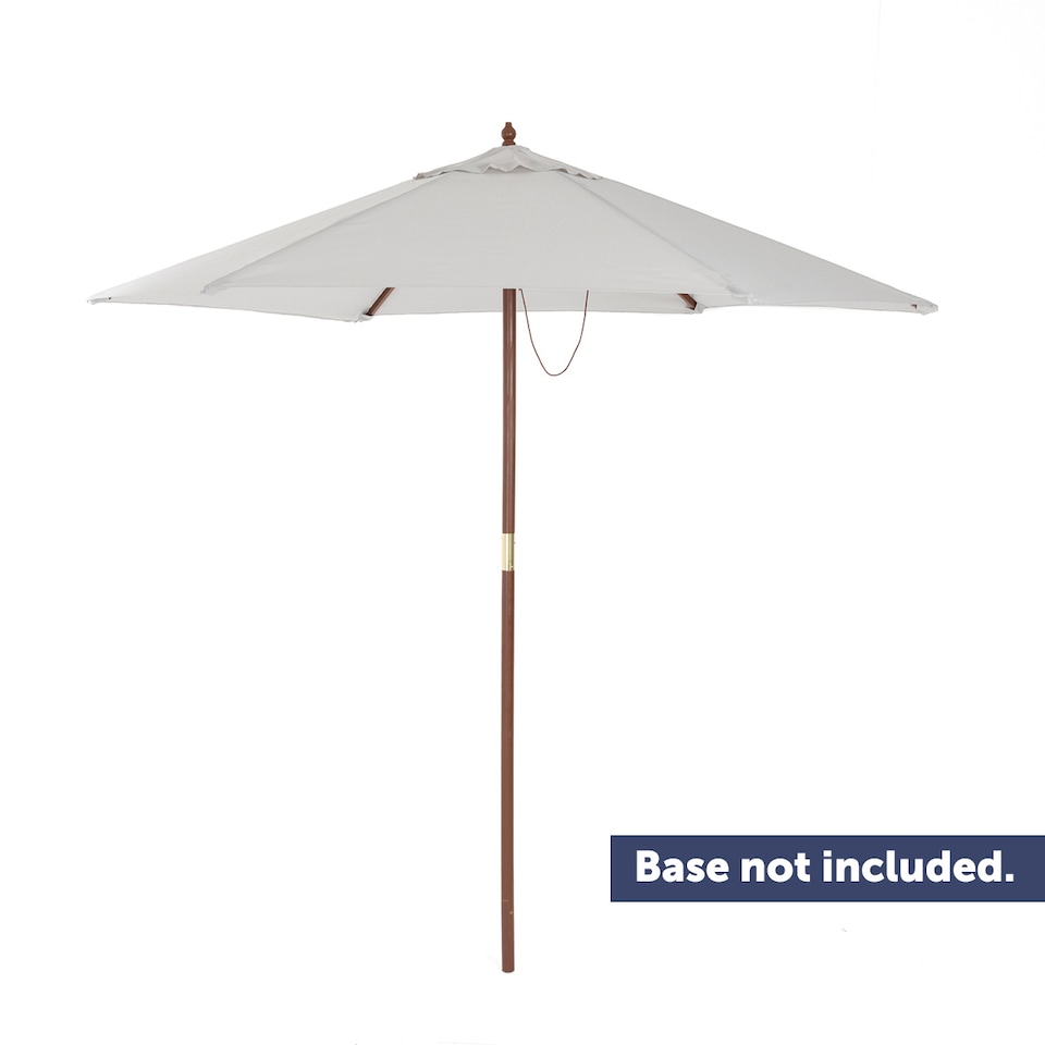 image 1 of Charles Bentley Garden Large 2.4M Wooden Garden Patio Shade Umbrella - Light Grey