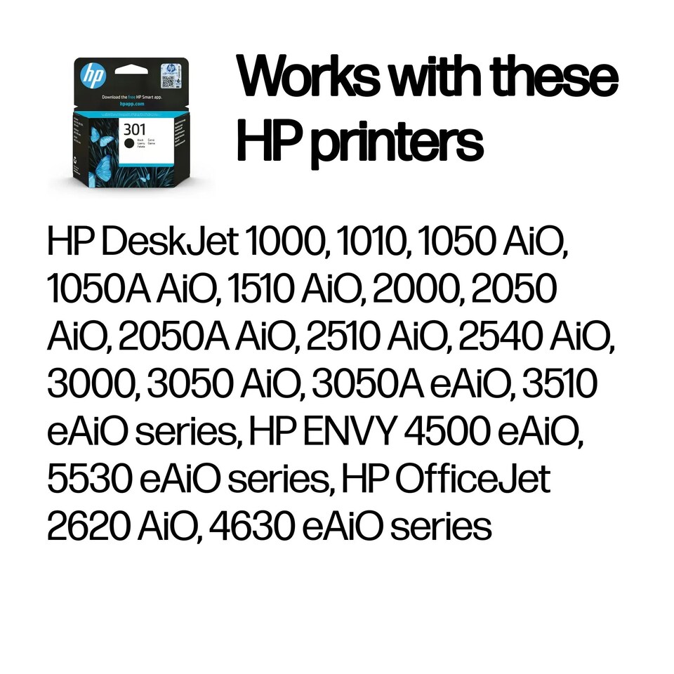 image 1 of HP 301 Black Genuine Ink Cartridge