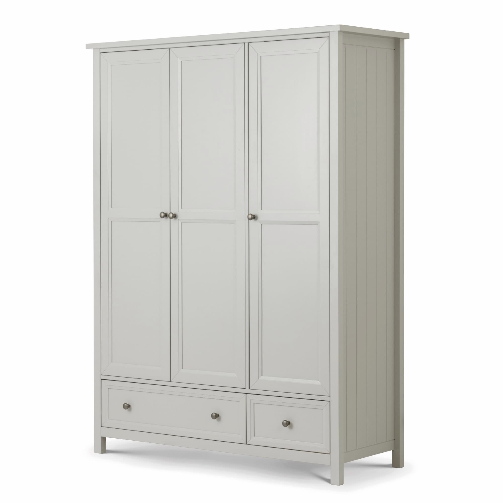 Premium Solace 3 Door Combination Wardrobe in Dove Grey