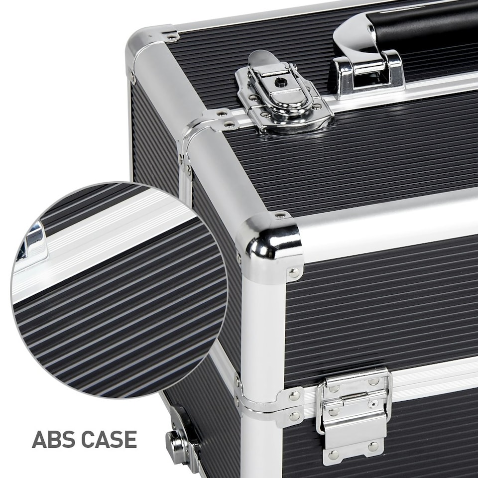 image 1 of Yaheetech 4-In-1 Rolling Makeup Trolley Case Aluminum Black | Black