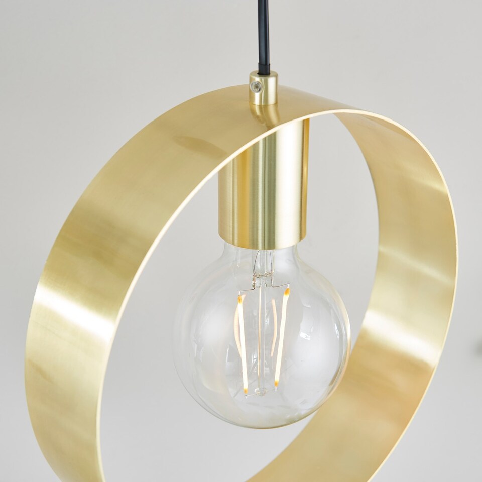 image 1 of Hoop 1 Light Ceiling Pendant Brushed Brass, E27