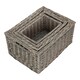 image 3 of Set of 4 Grey Wash Unlined Willow Storage Baskets | Brown | Brown | Not provided | 4