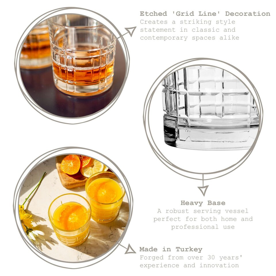 image 1 of LAV Brit Whiskey Glasses - 325ml - Clear - Pack of 6 Clear