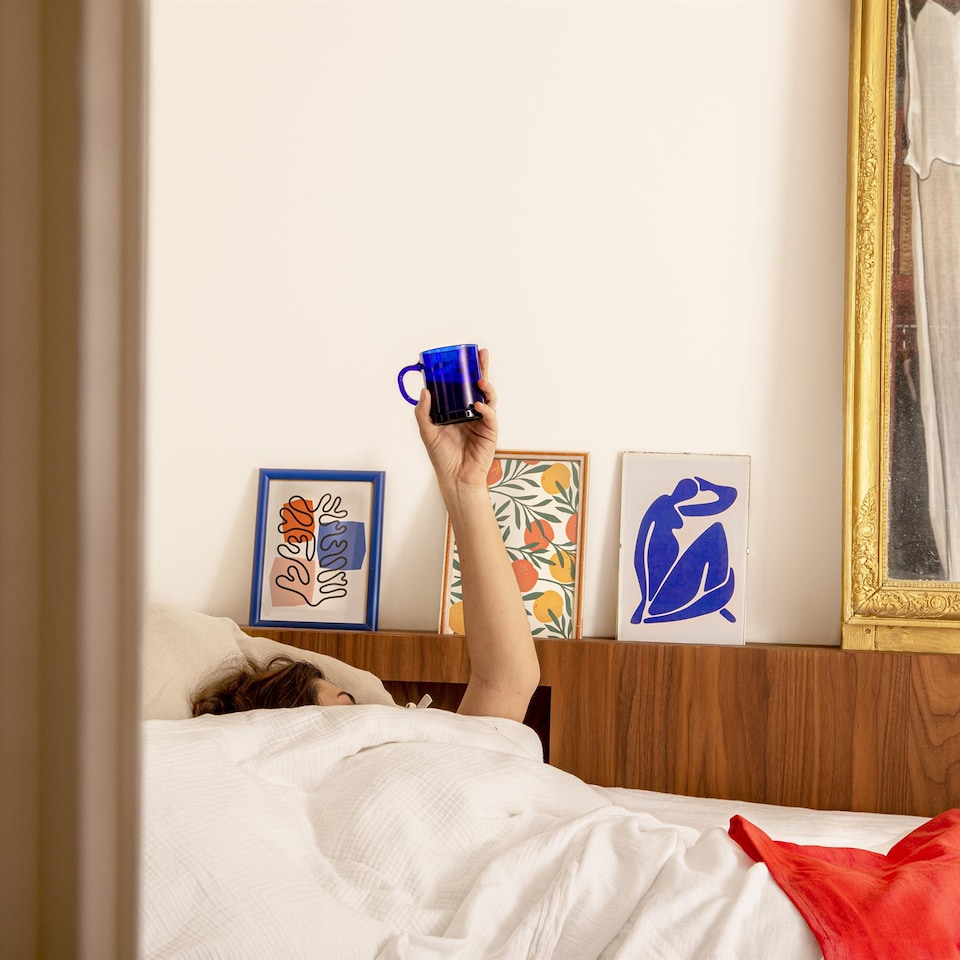 image 1 of Duralex Versailles Glass Coffee Mugs - 260ml - Marine - Pack of 6 | Blue | Marine