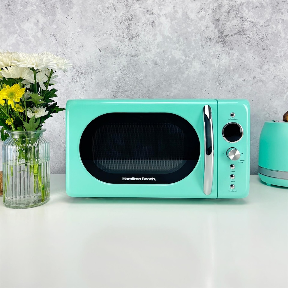 image 1 of Hamilton Beach 20L Retro Mint Microwave