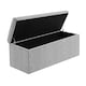image 5 of 150cm Large Plain Safar Storage Ottoman Box, Silver Naples Upholstered Deep Storage Ottoman End of Bed Bench