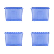 Wham Crystal 4 x 80L Stackable Plastic Storage Boxes with Lids