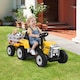 image 3 of COSTWAY 12V Kids Ride On Tractor with Trailer Music Yellow