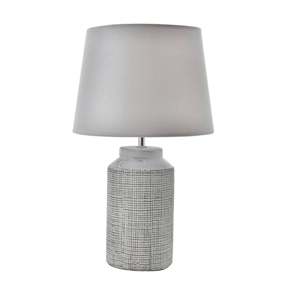 image 1 of Hestia Textured White Table Lamp White