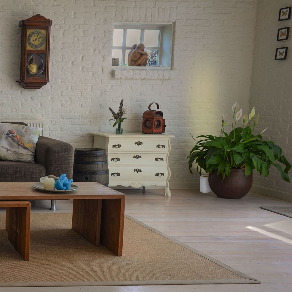 image 1 of Small and Contemporary White Gloss LED Table/Floor Lamp Uplighter | White | White | 1