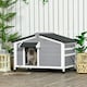 image 2 of PawHut Wooden Dog Kennel for Outside 97L x 72W x 65Hcm, Grey