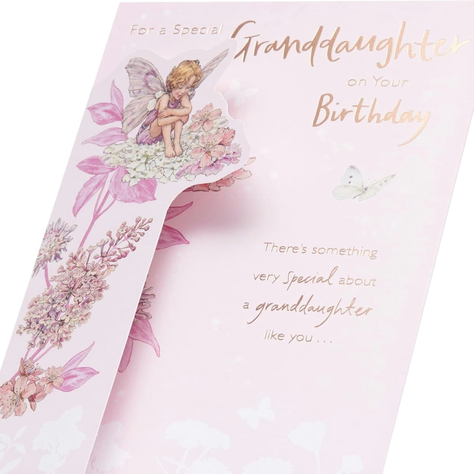 image 1 of Flowers Fairies Design Granddaughter Birthday Card