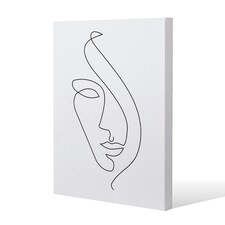 Line Face drawing (Canvas Print) 77 x 51 x 4cm