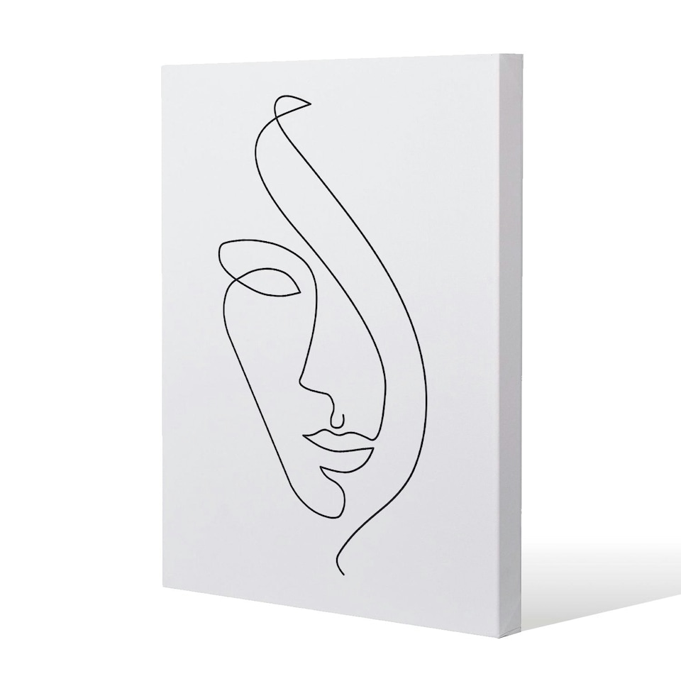 image 1 of Line Face drawing (Canvas Print) 77 x 51 x 4cm