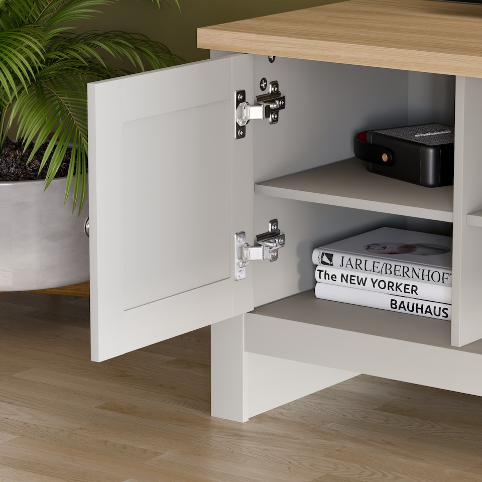 image 1 of Vida Designs Arlington 1 Door TV Unit Shaker Entertainment Storage, Grey & Oak | Grey | Grey & Oak | 1