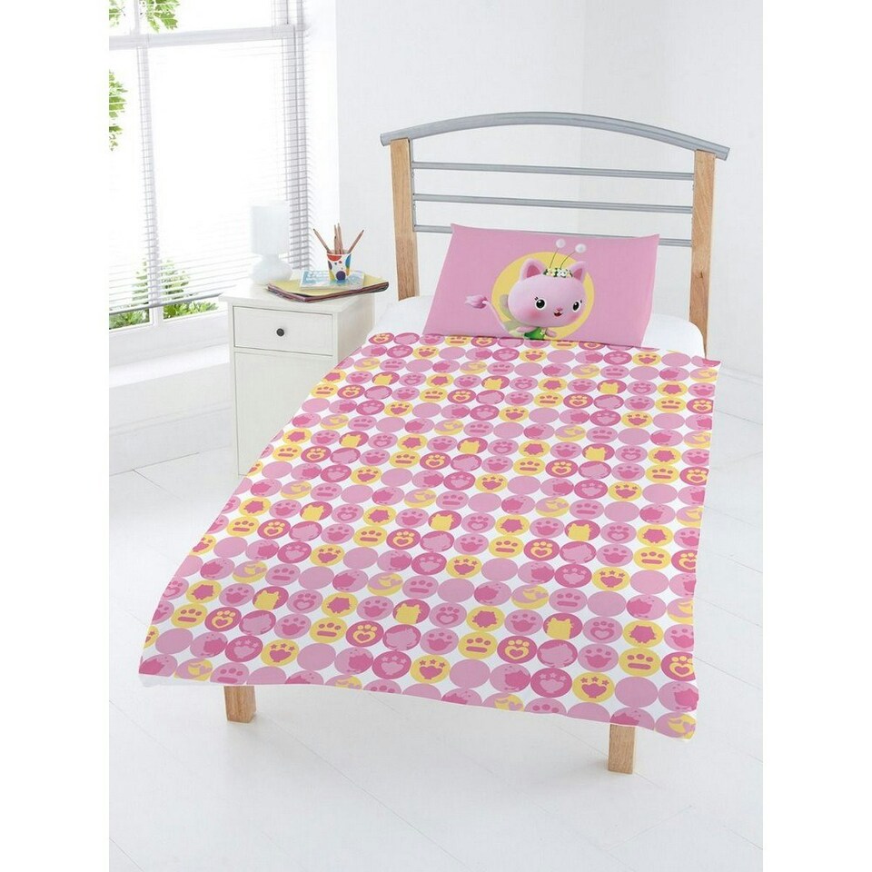 image 1 of Gabbys Dollhouse Friends Duvet Cover Set - Pink/Multicoloured - Junior Pink | Single