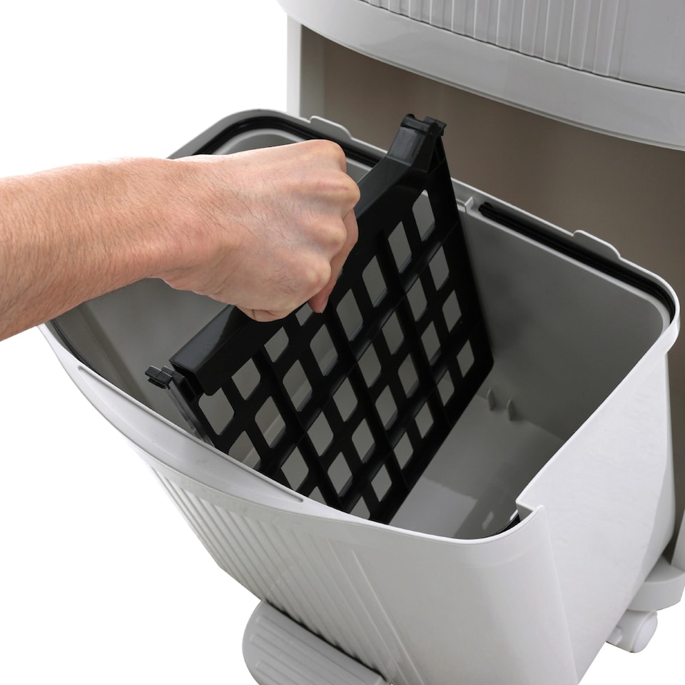 image 1 of Living and Home 36L 2-Tier Dry Wet Separation Trash Bin | Grey